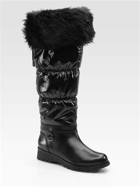 leather michael kors winter boots